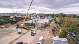 Baustelle Supermarkt Netto Stelle Sallier mit Kran, LKW, Bauarbeiter Objekt von Bauträger