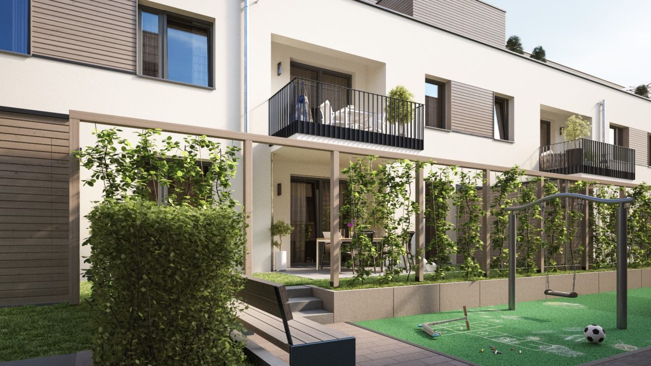 Sallier Immobilien Projekt Lü Innenhof Pergola